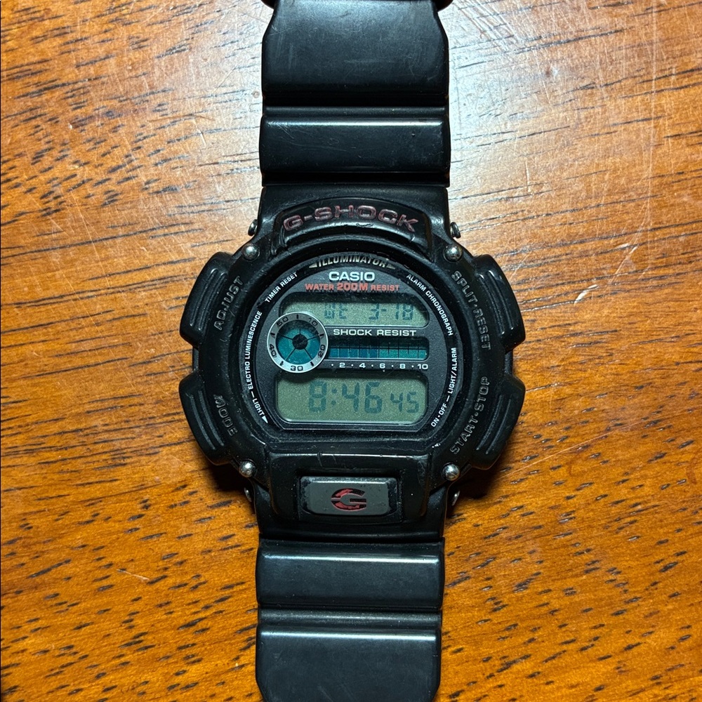 Casio G-Shock Black Digital Watch with Red Accent